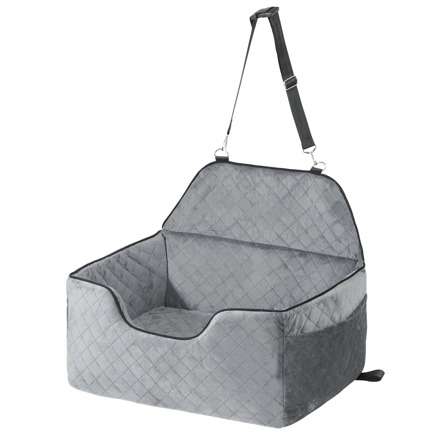 Dog Car Seat Dog Booster Seat for Car with A Storage Pocket Sponge Filling Car Bed for Medium Large Dog up to 55 lbs