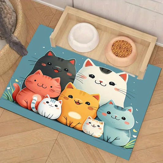 Diatomaceous Earth Cat Food Mat Dining Mat Soft Non-Slip Stain-Resistant Cat Litter Cat Dinner Bowl Mat Home Decoration
