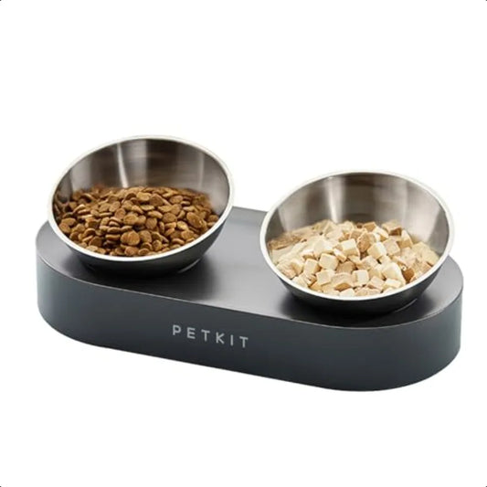 Raised Dog Cat Food Bowl 304 Stainl Steel Elevated Pet Food and Water Bowl Dishes Elevated Cat Bowls NonSlip Tilted Cat Bowl No