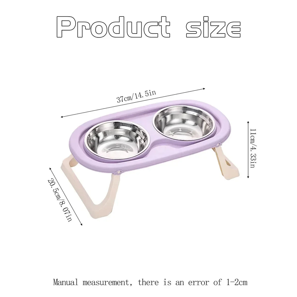 1PC Foldable Stainless Steel Pet Bowl Cat Food Bowl Cat Bowl Dog Food Bowl Neck Protection High Foot Double Bowl Cute bowl Dog