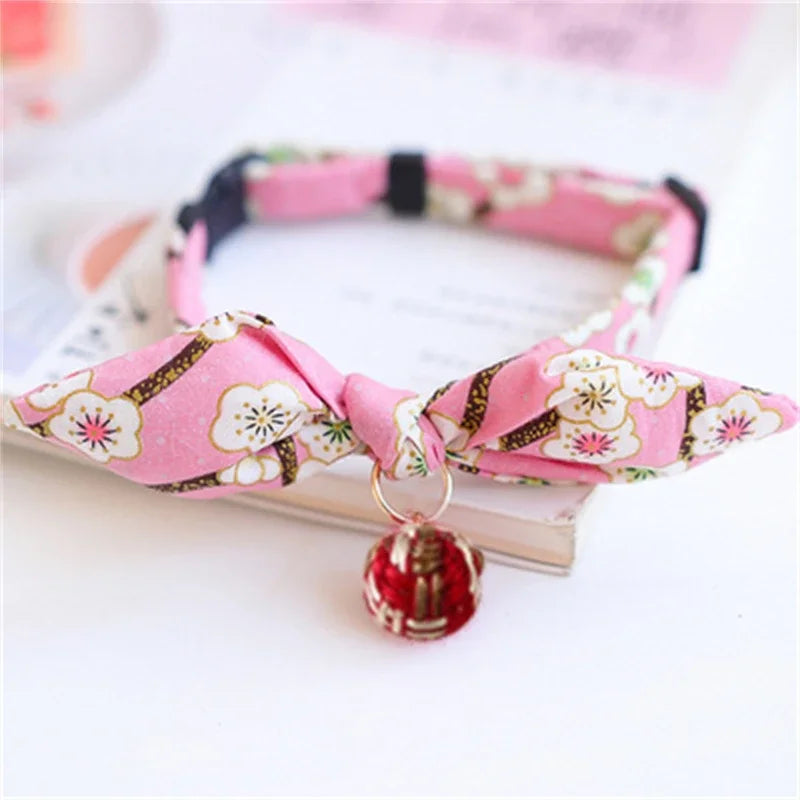 Cute Japanese Print Pet Collar: Bunny Ears Necklace for Dogs & Cats (Spring Decoration)