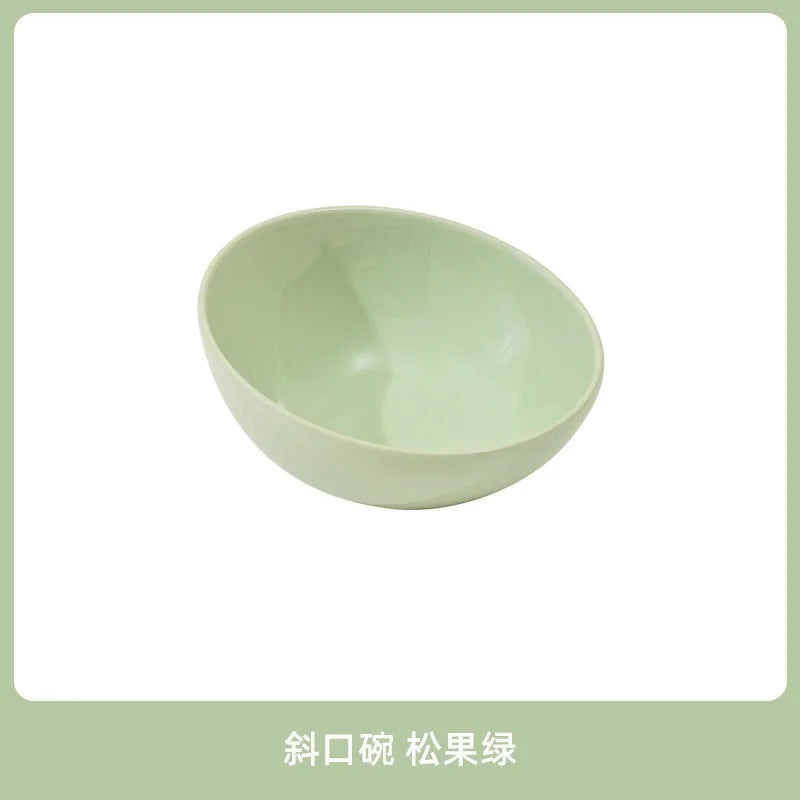 Ceramic Beveled Double Bowl Pet Cat Bowl Dog Drinking Bowl with Iron Frame Anti-Knock Neck Protection Pet Supplies Accessories