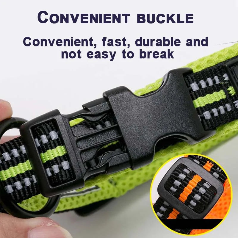 Dog Walking Collar Comfort Padded with Buckle Nylon Traveling Collar Tactical Dog Suplies 11 Colors Size XXS-XXXL