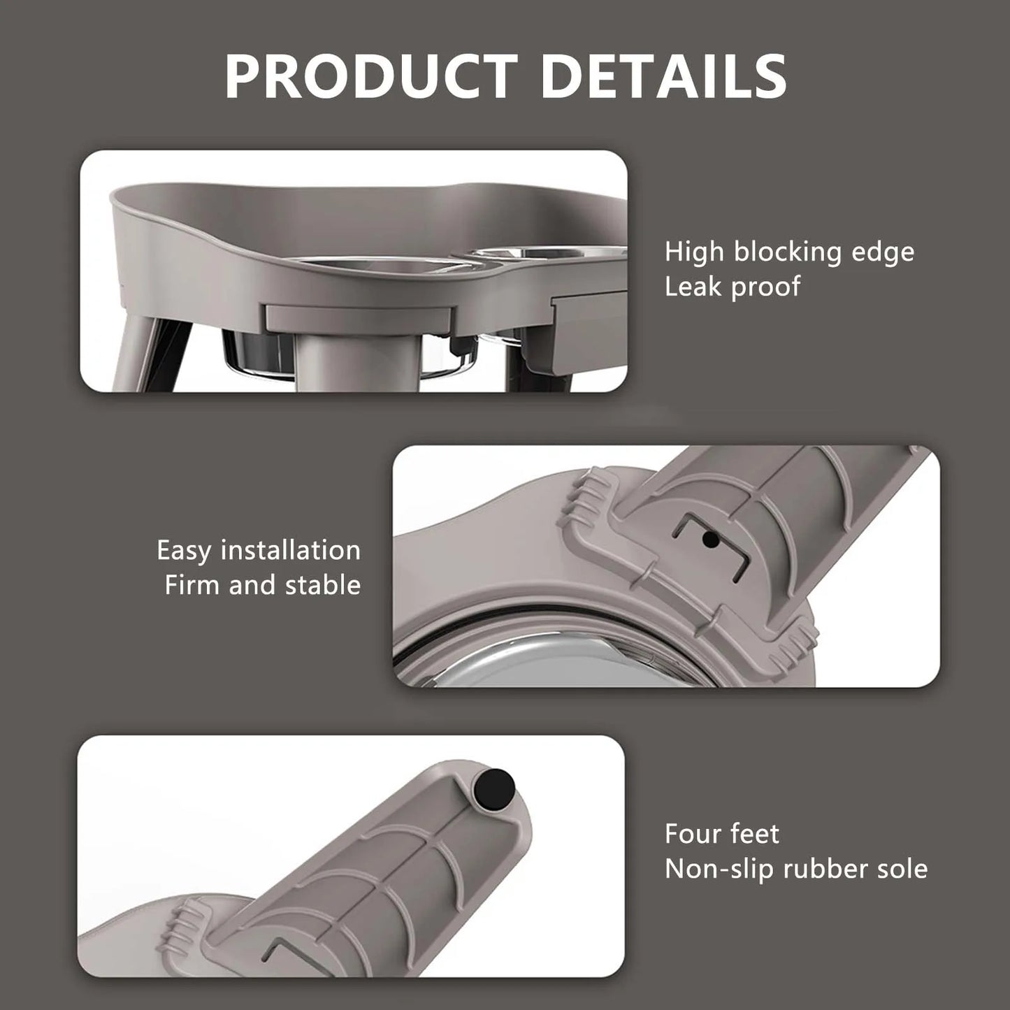 Raised Stand Elevated Dog Feeder Non-Slip and No Spill Design Bowl Pet Supplies Suitable for Improve Posture and Comfort Xuan-US