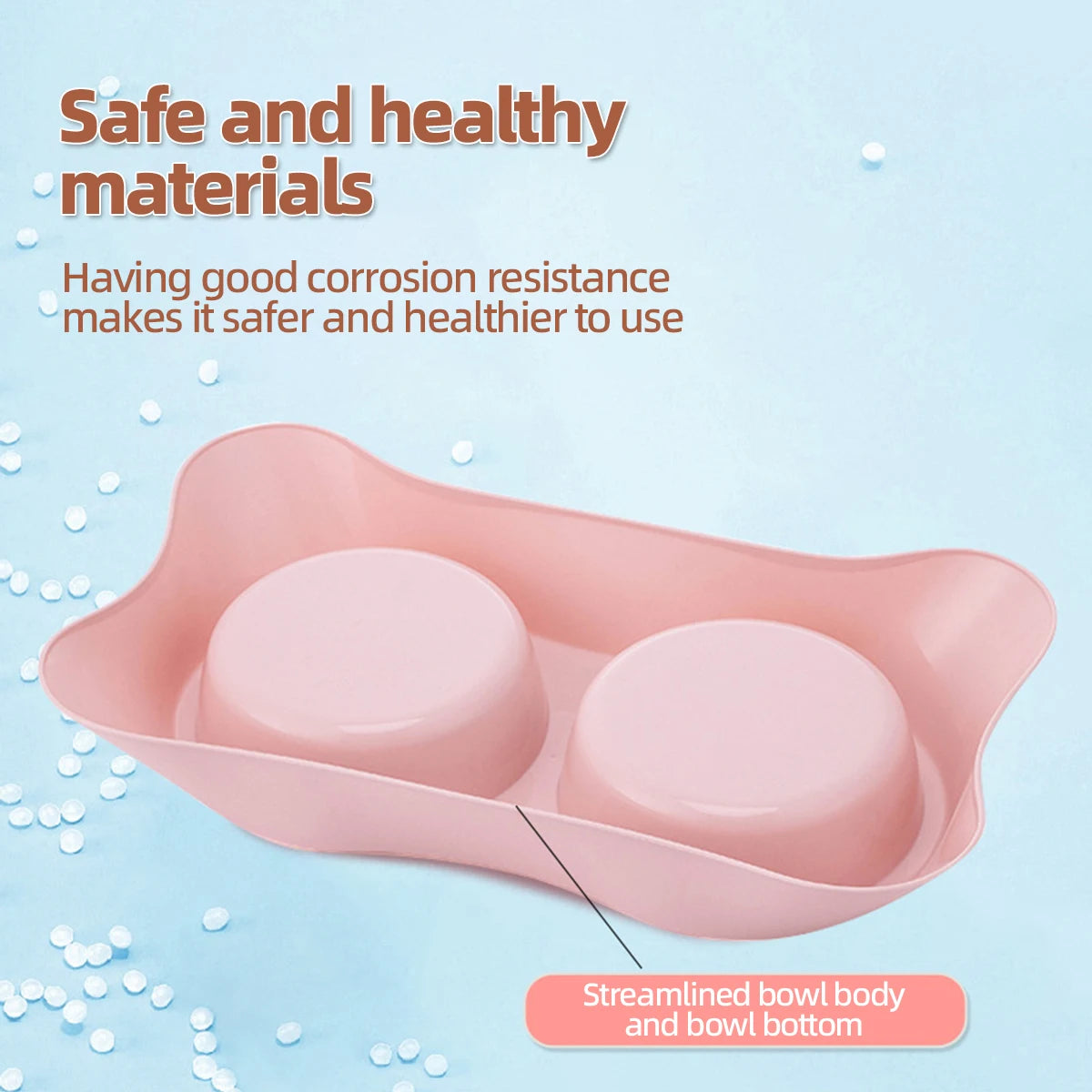 1PC Pet Stainless Steel Double Bowl Cat and Dog Bowl Cat Food Dish Dog Food Dish Anti-Spill Feeder and Waterer, Dual-Purpose Pet