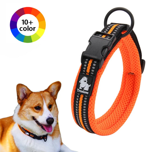 Dog Walking Collar Comfort Padded with Buckle Nylon Traveling Collar Tactical Dog Suplies 11 Colors Size XXS-XXXL