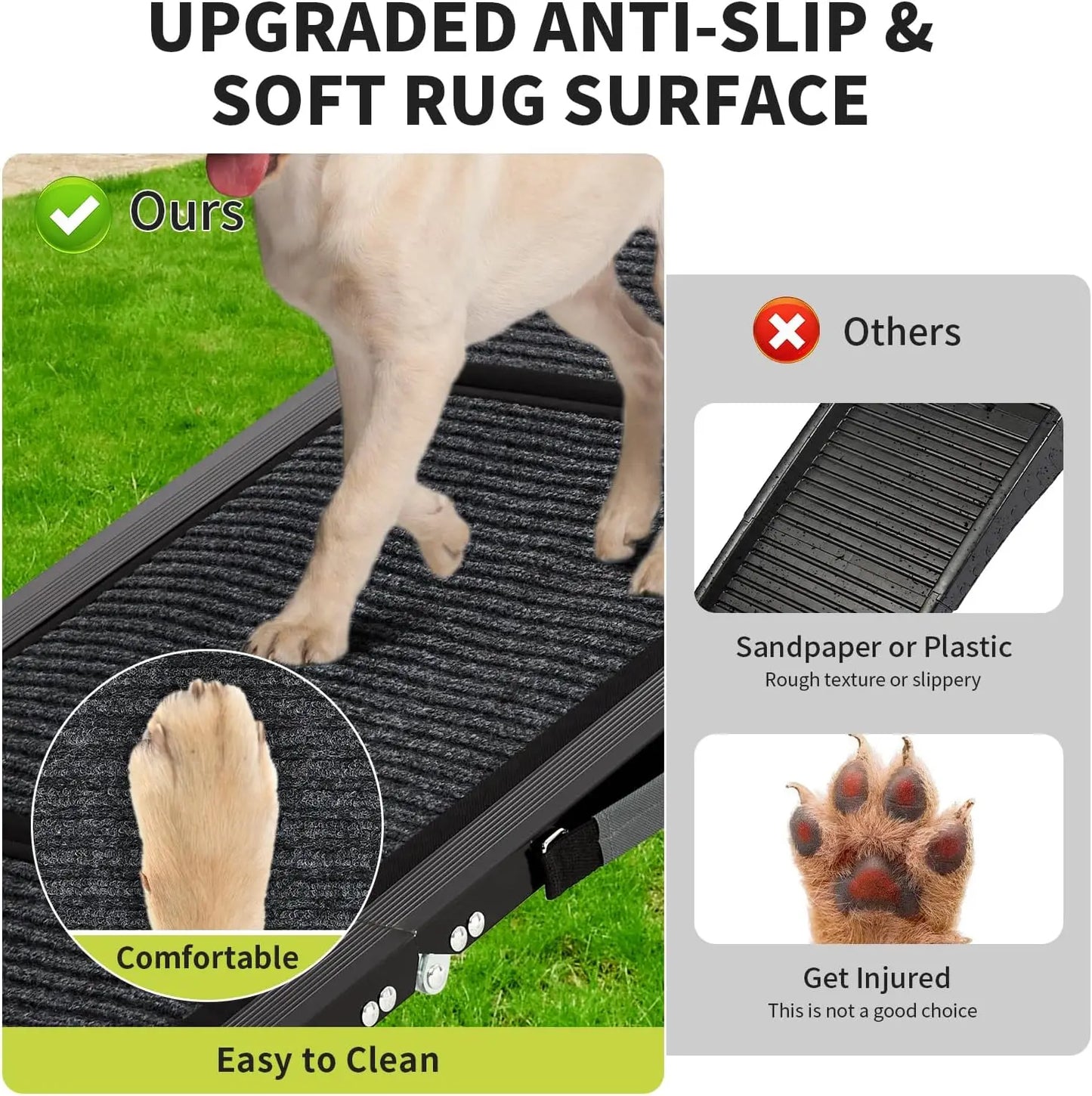 Dog Ramp for Car, Large Folding Pet Stair Ramps for Truck, SUV, Outdoor Dog Car Ramp for Medium & Large Dogs,Portable Pet Steps