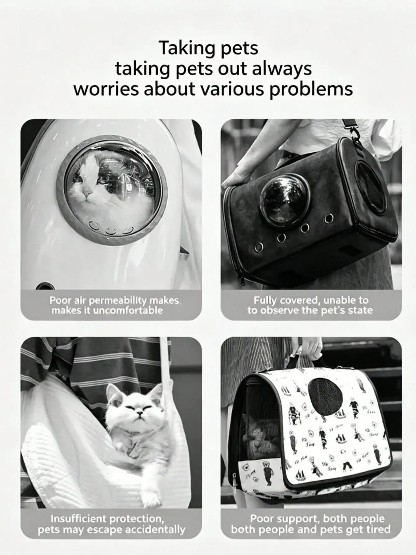 1pc Breathable Mesh Pet Carrier Bag, Suitable For Cats And Dogs. Soft Foldable Design, Supports Hand-Held And Shoulder Strap Carrying, Ventilated Structure To Avoid Stuffiness. Equipped With Reinforced Non-Slip Handle, Waterp