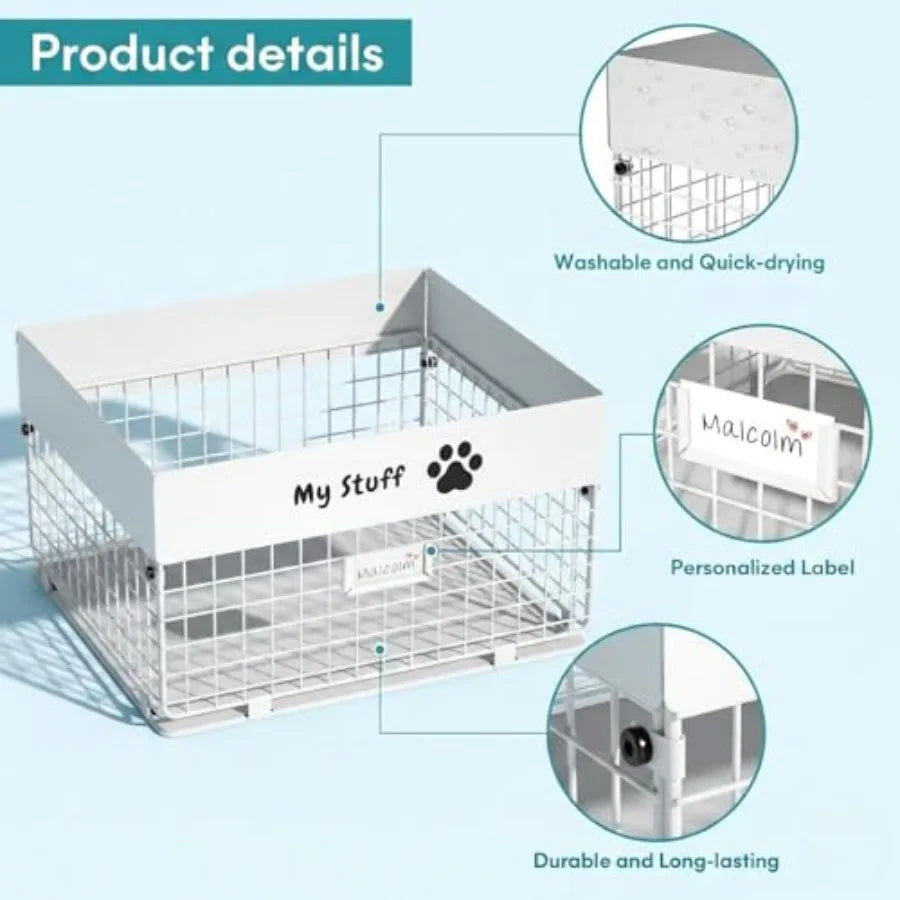 Dog Toy Box- Metal Toy basket for Dog - Dog Toys Storage Bin for Pet - Personalized Large Dog Toys Basket for Puppy and Pet- Ch