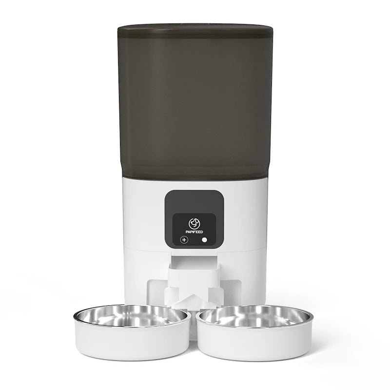 cat double bowl smart automatic feeder cat food dog food pet food dispenser 7L large capacity connect wifi timer dosing