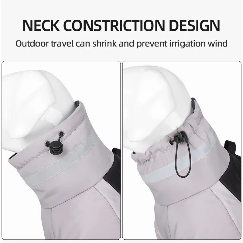 Winter Warm Dog Down Jacket Waterproof Large Dog Coat Reflection High Collar Pet Clothing for Medium Large Dogs Golden Retriever