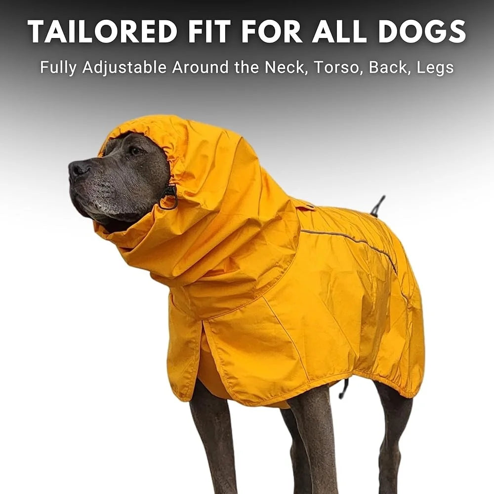 Waterproof Dog Raincoat Windproof Full-Body Jacket Small Medium Large Extra Large Dogs Reflective Breathable Adjustable Neck