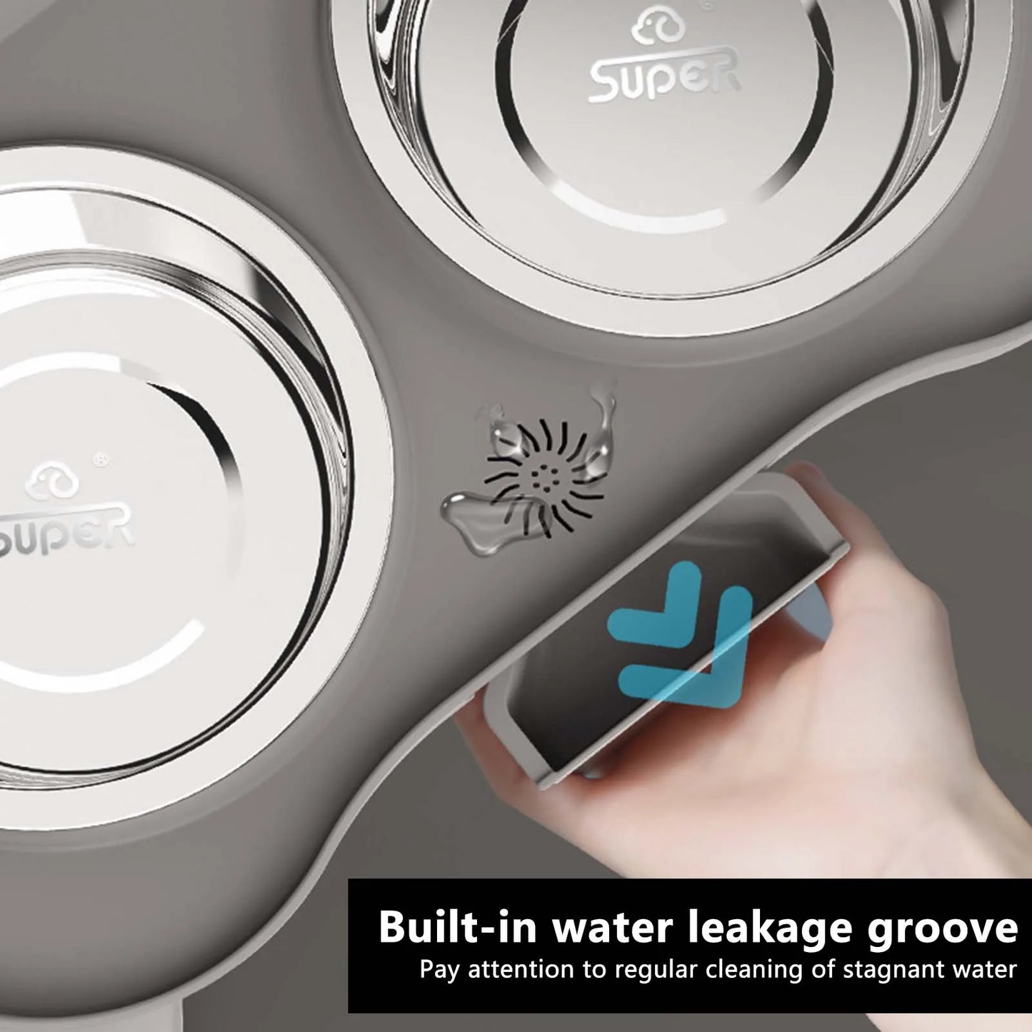 Raised Stand Elevated Dog Feeder Non-Slip and No Spill Design Bowl Pet Supplies Suitable for Improve Posture and Comfort Xuan-US