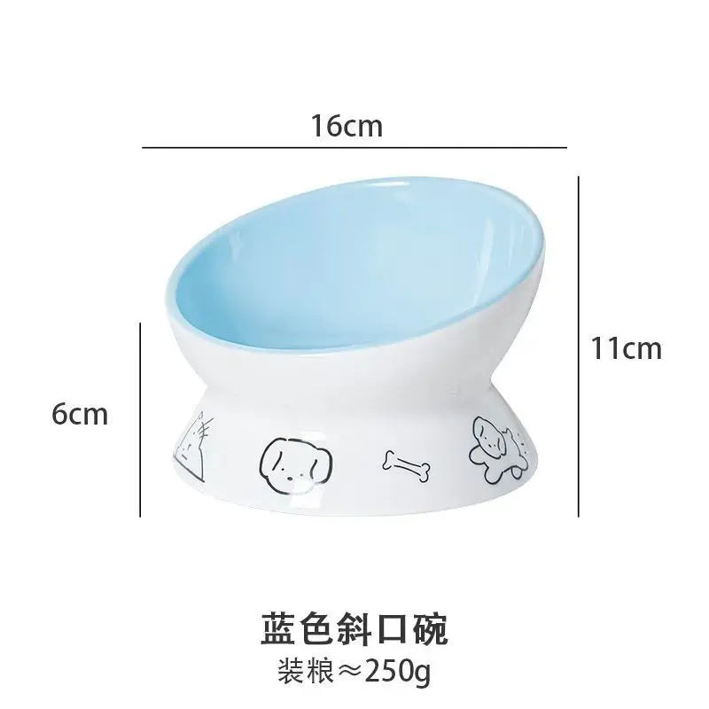 Ceramic Raised Cat Bowl  Elevated Pet Feeding Tray for Cats and Small Dogs Food Dispenser Pet Supplies Dog Accessories