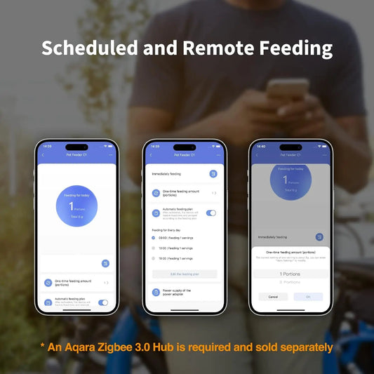 Smart Automatic Pet Feeder with App Control, Voice Assistant Compatibility, and Backup Power for Cats and Dogs