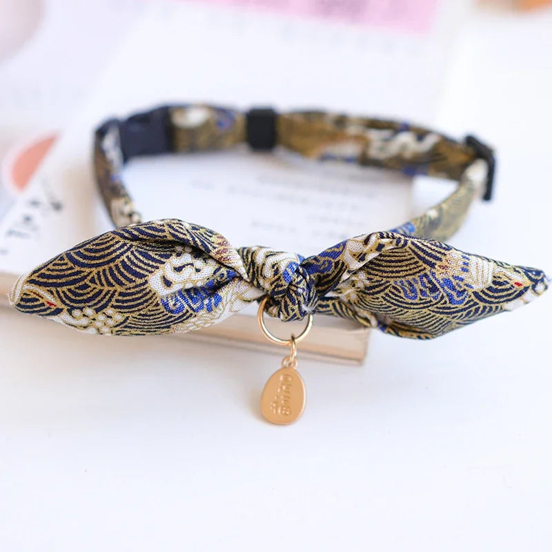 Cute Japanese Print Pet Collar: Bunny Ears Necklace for Dogs & Cats (Spring Decoration)