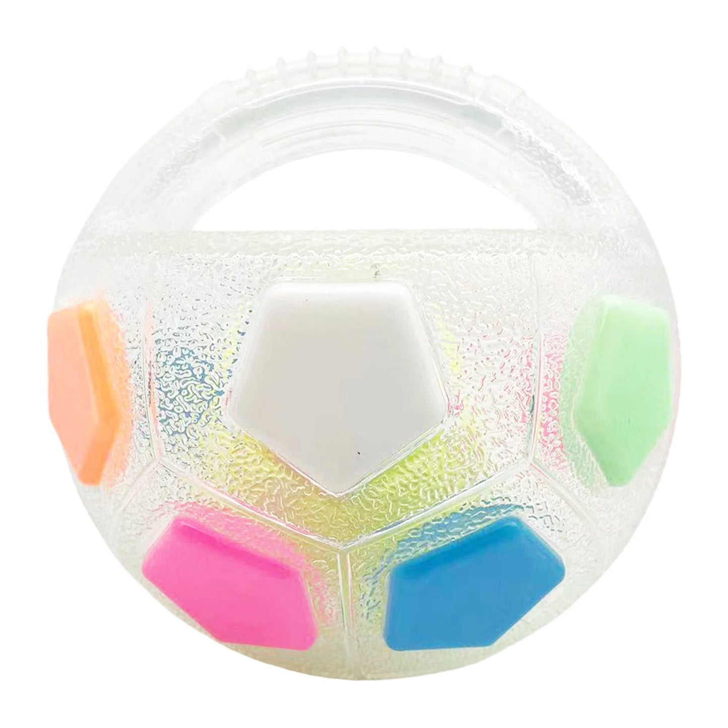 Dog Calming Ball with Handle Pet Dog Football Shape Toy Interactive Squeaky Pet Football for Medium Large Breeds