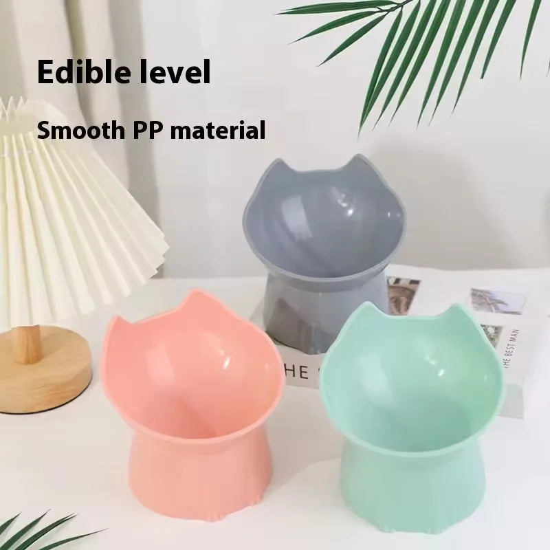 Tilted Elevated Cat Food Bowl Ergonomic Cat Food Dish Anti Neck Protector Vomiting Raised Cats Food Bowl Non Slip for Cats Dogs