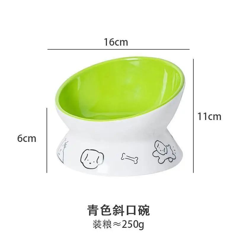 Ceramic Raised Cat Bowl  Elevated Pet Feeding Tray for Cats and Small Dogs Food Dispenser Pet Supplies Dog Accessories
