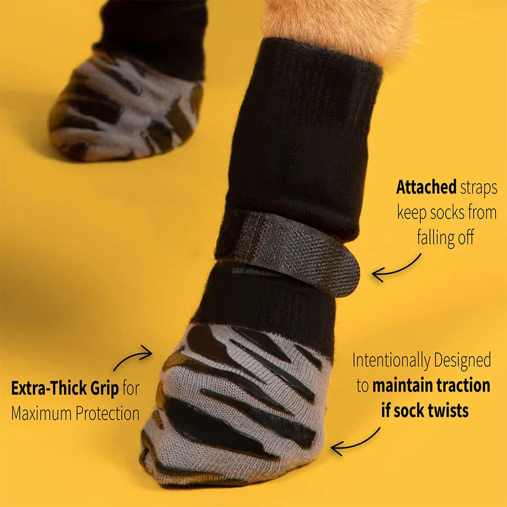 Premium Non-slip Dog Socks for Hardwood Floors, Extra-thick Grip Can Effectively Prevent Licking, Slipping, and Protect Dog Paws