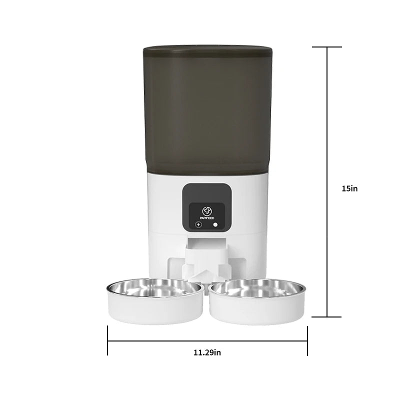 cat double bowl smart automatic feeder cat food dog food pet food dispenser 7L large capacity connect wifi timer dosing