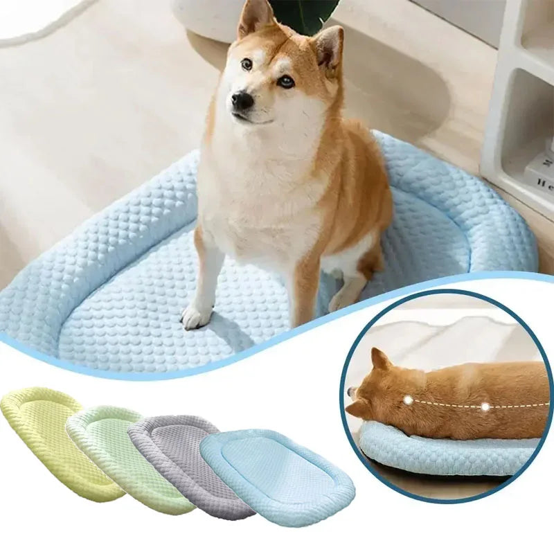 Cool Summer Pet Cooling Mats In Cat Cushion Puppy Sleep Nest Kennels Cat Mats Cool Feeling Teddy Bed Ice Silk Breathable Mat
