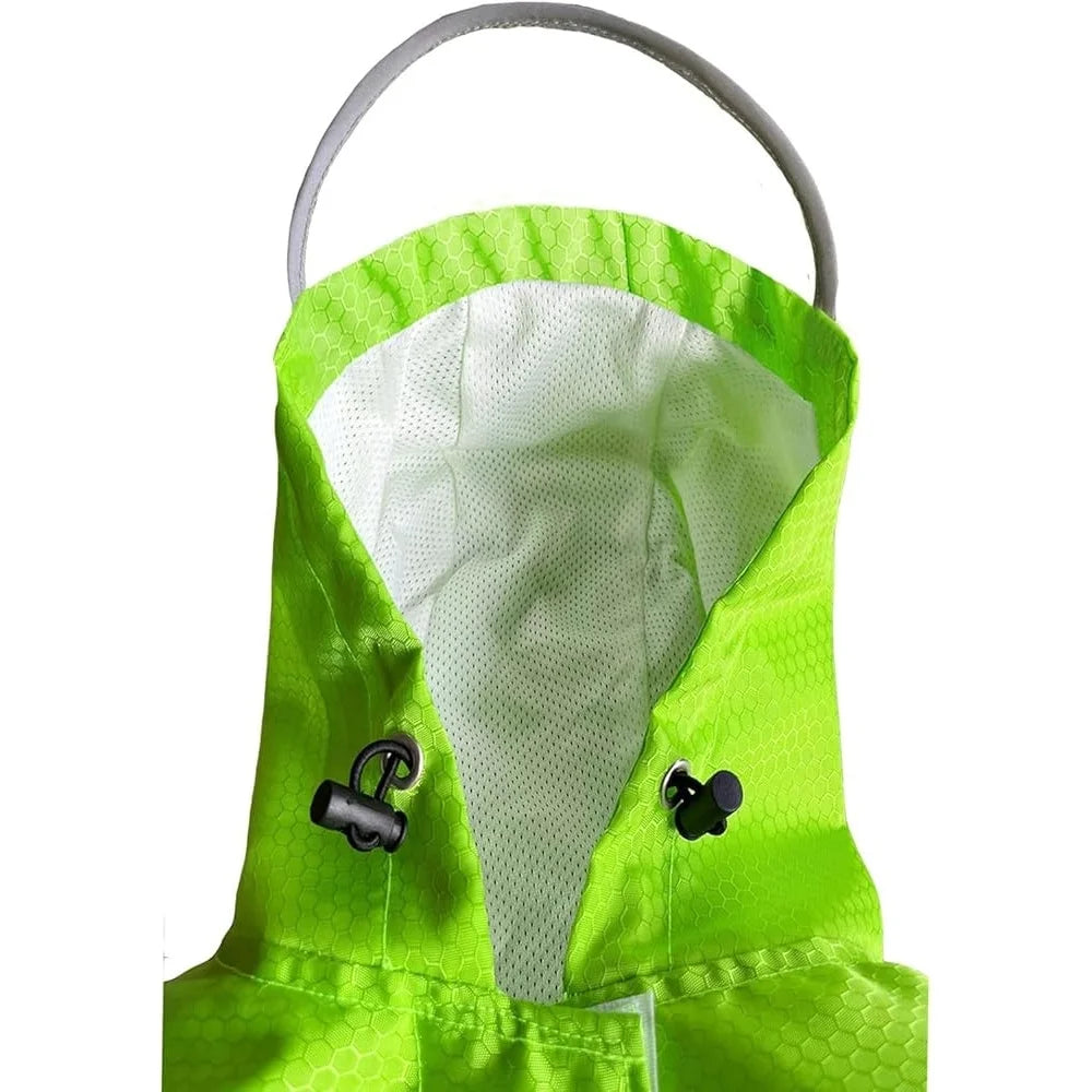 Waterproof Dog Raincoat Reflective Lightweight Breathable Hooded Slicker Jacket Adjustable Belly Strap Rain Poncho Outdoor Use