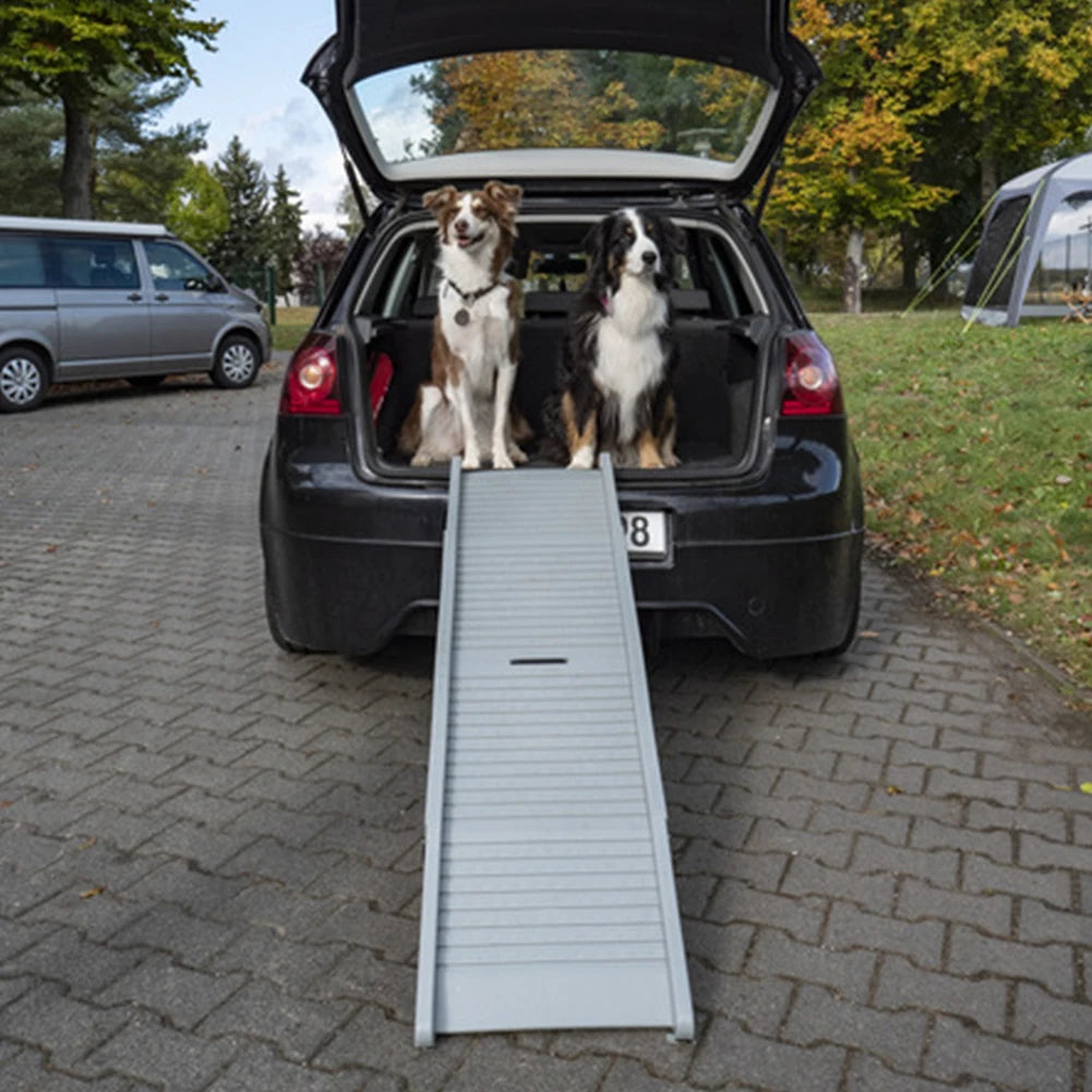 Folding Extra Wide Dog Steps 59x15.8 Inch Foldable Car Ramp for Dogs Dog SUV & Truck Ramp for Medium & Large Dogs Get Into A Car