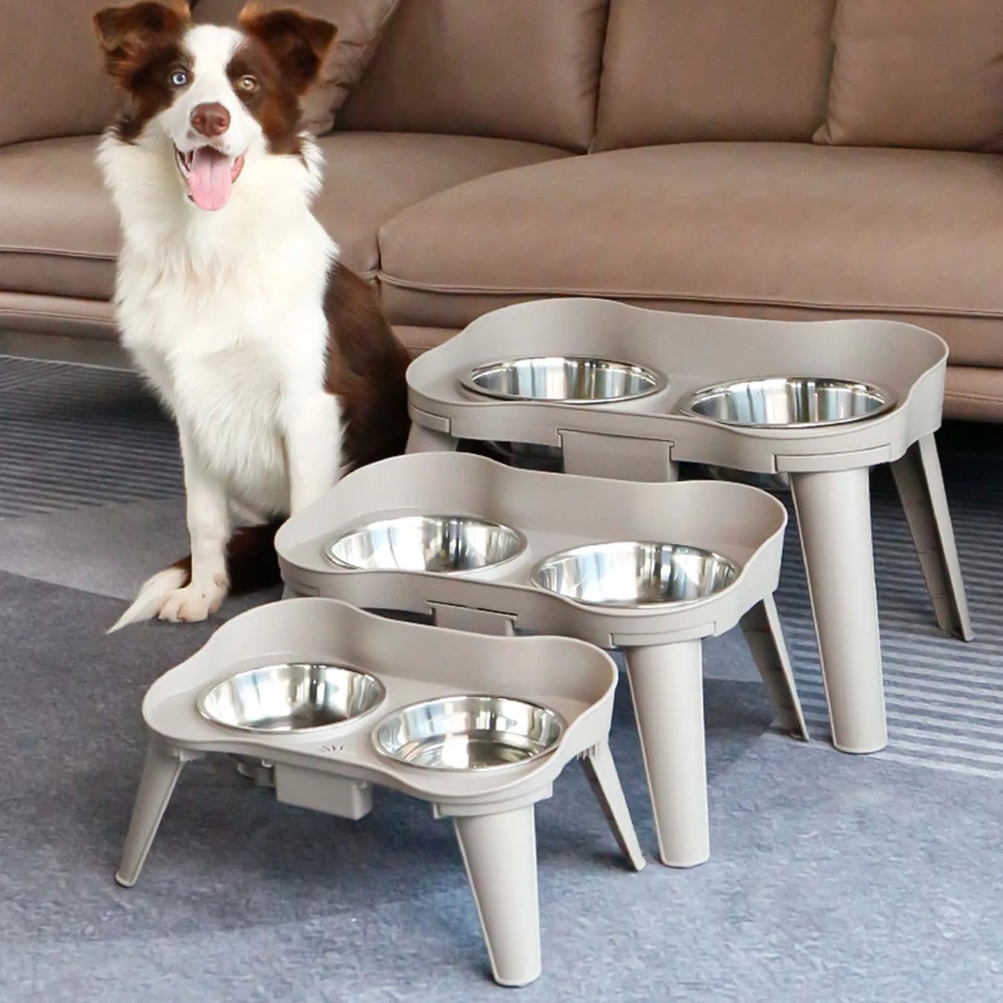 Raised Stand Elevated Dog Feeder Non-Slip and No Spill Design Bowl Pet Supplies Suitable for Improve Posture and Comfort Xuan-US