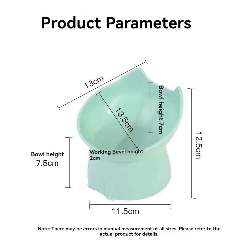 Tilted Elevated Cat Food Bowl Ergonomic Cat Food Dish Anti Neck Protector Vomiting Raised Cats Food Bowl Non Slip for Cats Dogs