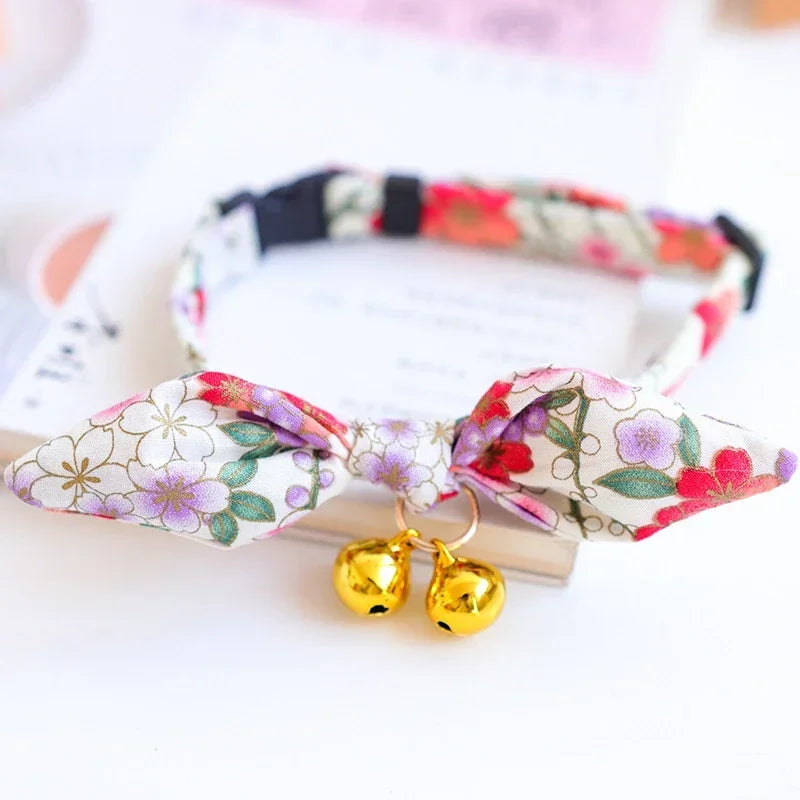 Cute Japanese Print Pet Collar: Bunny Ears Necklace for Dogs & Cats (Spring Decoration)